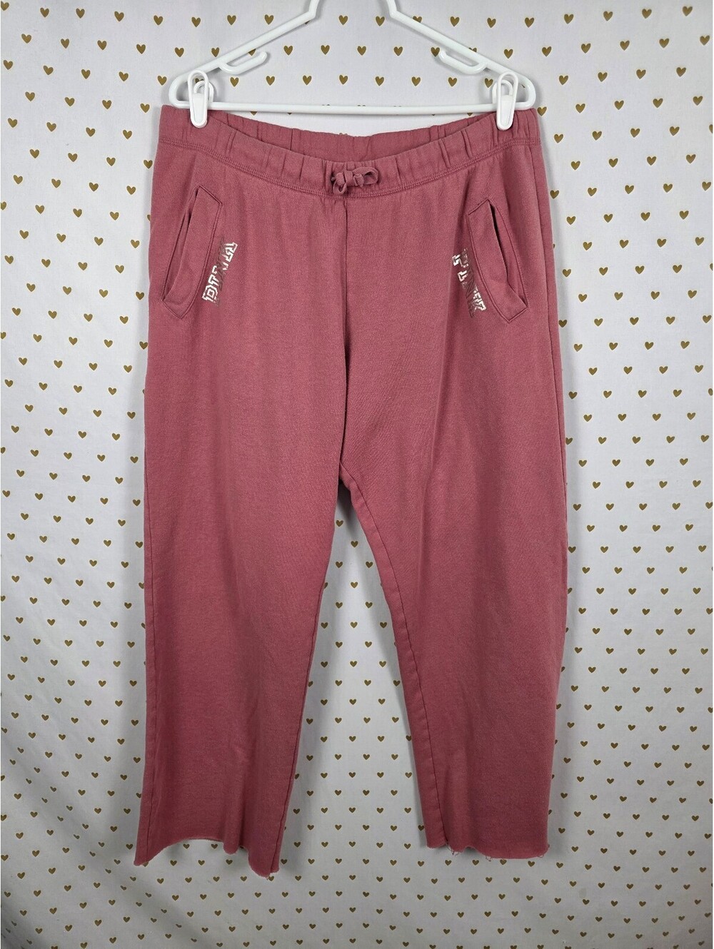 Victorias Secret PINK Diaper Butt Boyfriend Sweats Sweatpants Flared LARGE